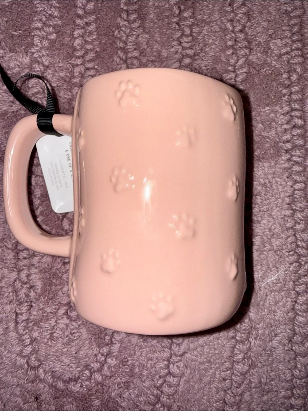 Rae Dunn Pink "FUR MOM" Ceramic Mug - Picture 2 of 4